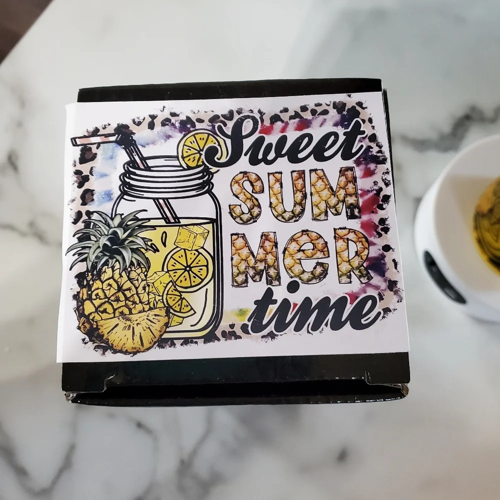 Sweet SUMMER time 20oz Gradient Yellow Glass Tumbler with duo lids 🎉sale